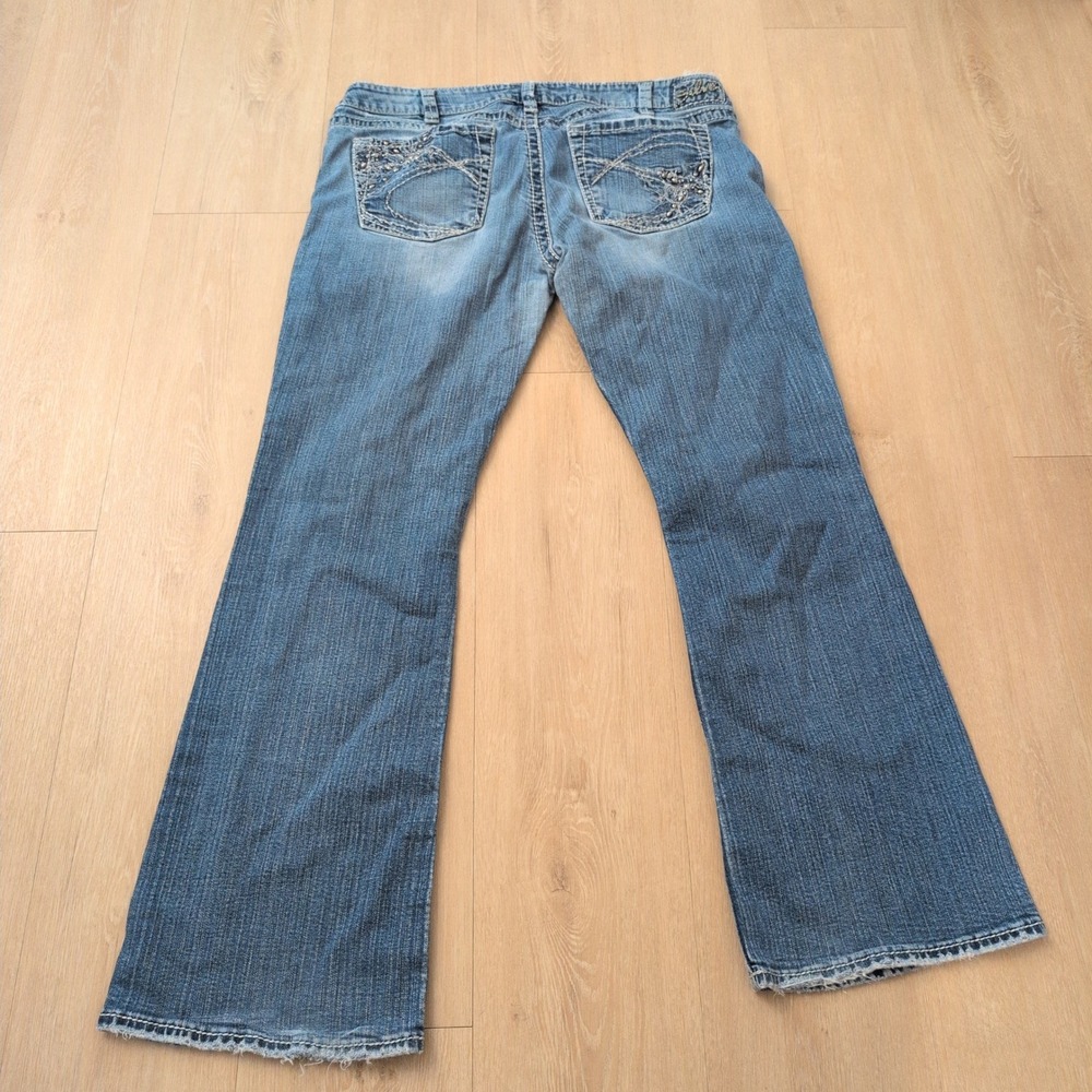 Y2K Silver Jeans Tuesday Bootcut Women 36 Medium Wash Embroidered Low Rise Denim